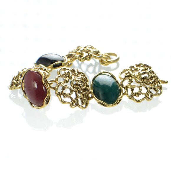 Kenneth Jay Lane KJL Resin Cabochon Toggle Bracelet - Picture 2 of 7